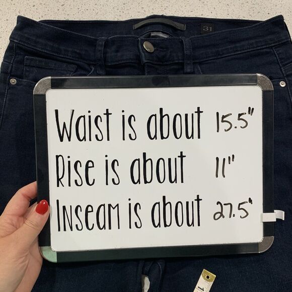 SP Black Label Sz 31 Jeans Distressed Holes Relaxed High Rise Dark Denim Women’s - Picture 11 of 11